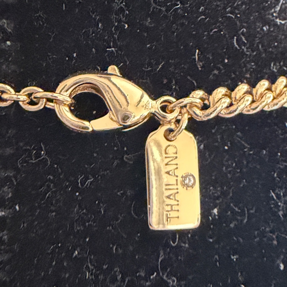 NWT Coach Signature Logo Charm Pavé and Enamel Necklace with dustbag - Picture 7 of 8